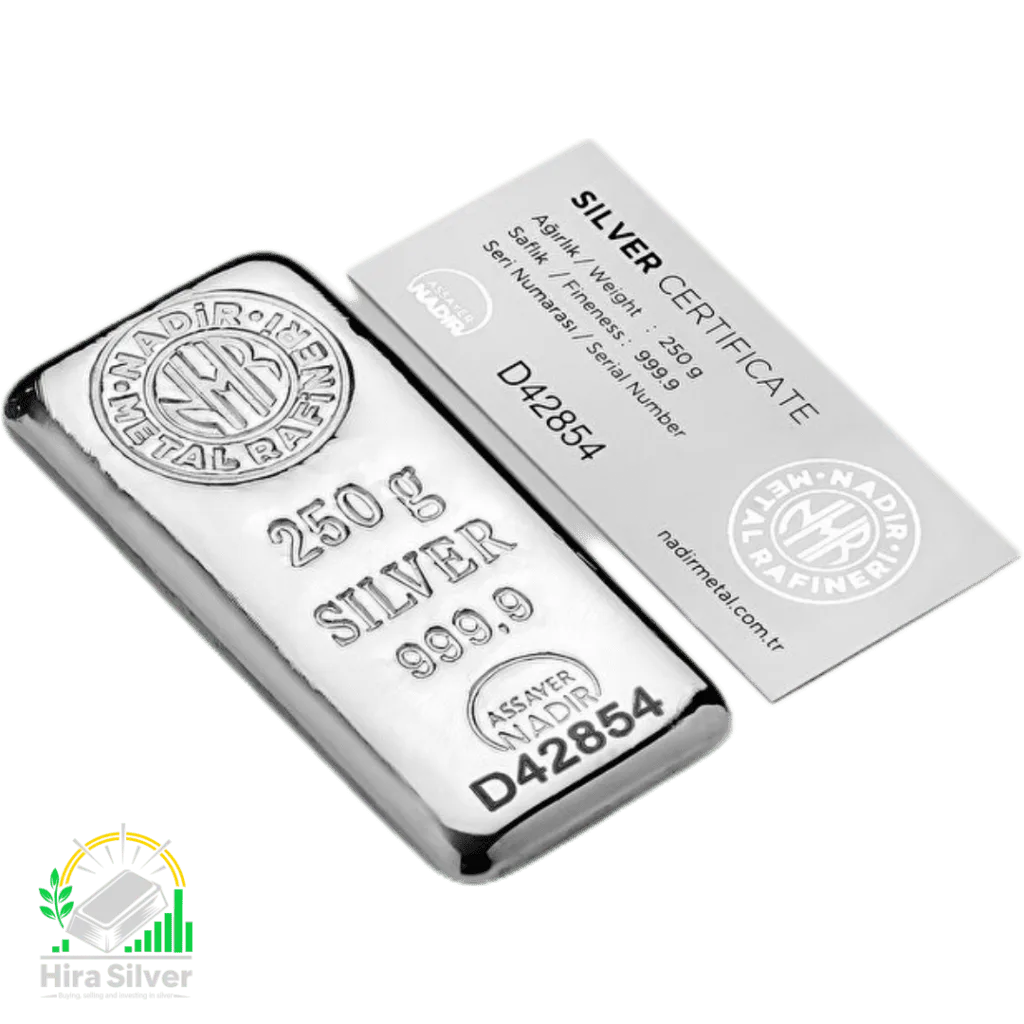 شمش نقره 250 گرمی نادیر