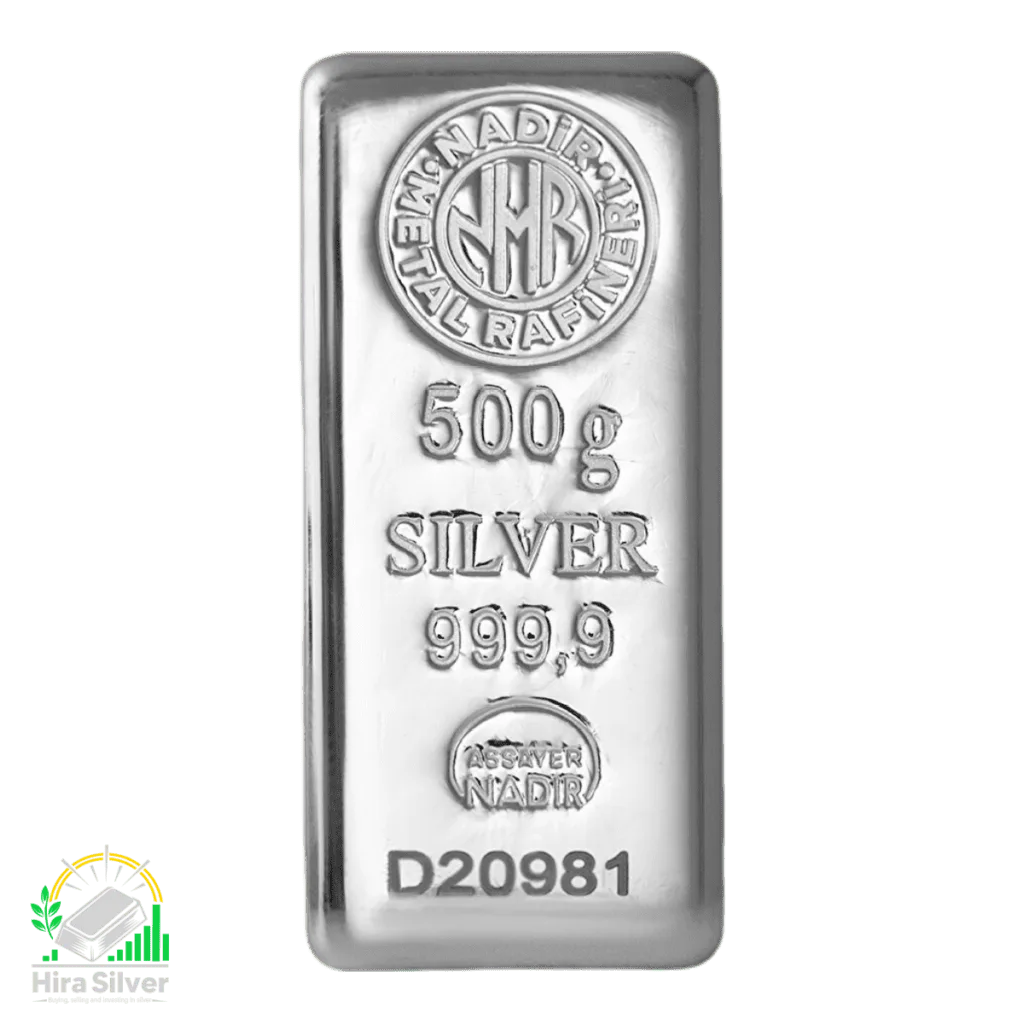 شمش نقره 500 گرمی نادیر